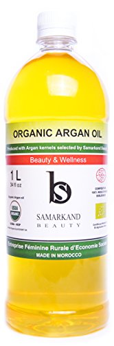1 Litro - Aceite de Argán BIO 100% Puro con Certificado Ecológico Ecocert primera Presión en Frío para Pelo & Piel - El Original de Marruecos