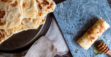 receta tradicional de la cocina marroquí Rghaif o Msemen