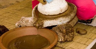 Molino de piedra utilizado para la extracción del aceite de argan