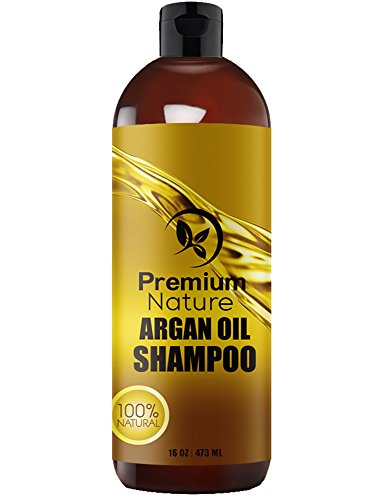 Argan Oil Daily Shampoo 16 oz, All Organic, Rejuvenates Heat Damaged Hair, Nourishes & Prevents Breakage, Sulfate Free, Vitamin Enriched Formula by Premium Nature by Premium Nature