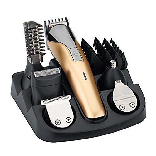 WINLINK Todo en uno recargable eléctrico Kit cortador de cabello, Trimmer del cuerpo Nariz Oreja Diseñador afeitar de bigote barba Cortador de pelo para peluquero con peines