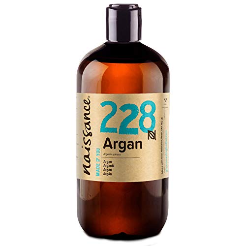 Naissance Aceite Vegetal de Argán de Marruecos n. º 228 - 500ml - Puro, natural, vegano, sin hexano y no OGM - Hidratación natural para el rostro, el cabello, la barba y las cutículas.